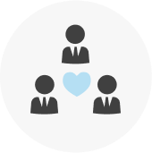 Icon of people with a heart in the center
